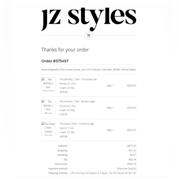 JZ STYLES The Bentley: J Tied Chocolate Bar Weft Hair Extentions 20in / 22in 60g - Picture 3 of 8